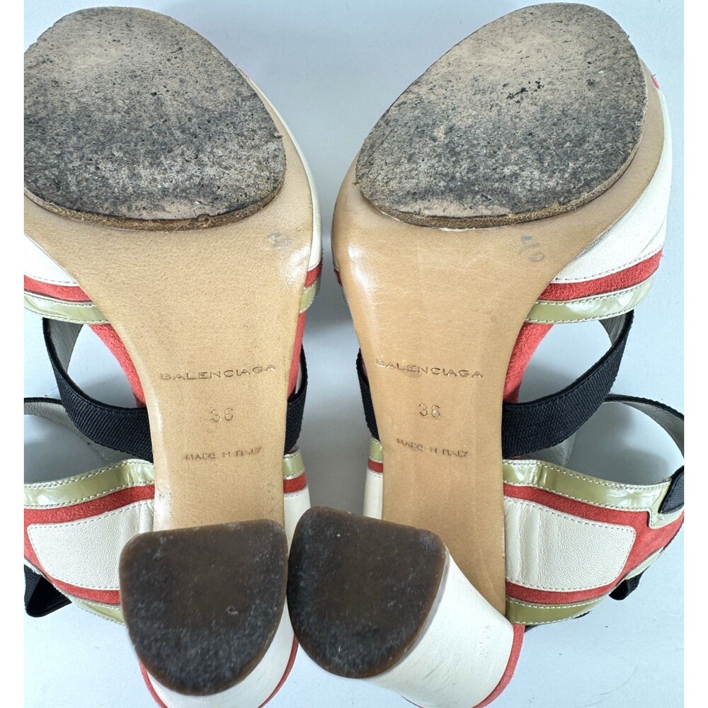 Authentic Balenciaga Leather Lego Colorblock Gladiator Women Sandals EU 36 US 6 - Picture 9 of 9